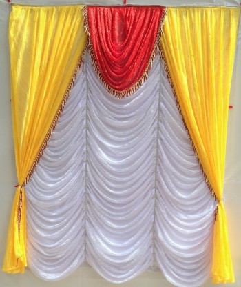 Buy GoodsFederation 20x10ft Stage Decorations Backdrop Curtains with White  Background Silk Fabric Swag Party Drapes Curtains Ceremony Event Venue  Decorations Yellow Online at Low Prices in India  Amazonin